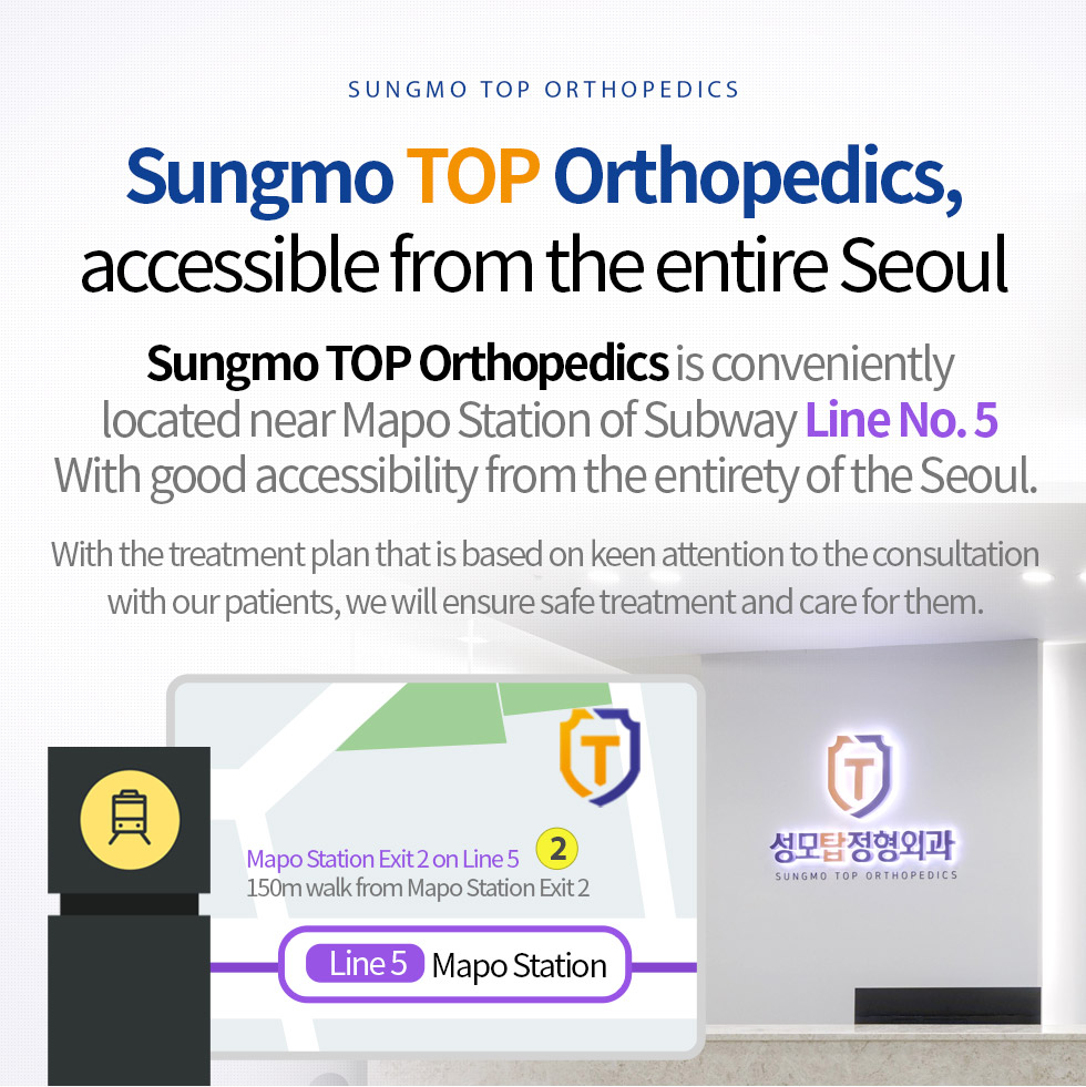 ungmo TOP Orthopedics, accessible from the entire Seoul